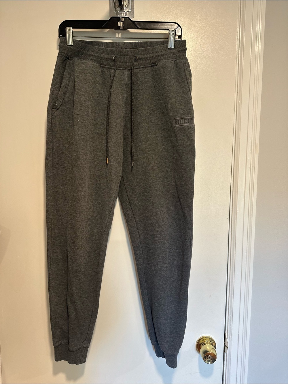 Hurley charcoal grey Sz:M Streetwear joggers drawstring waistband ribbed cuffs
